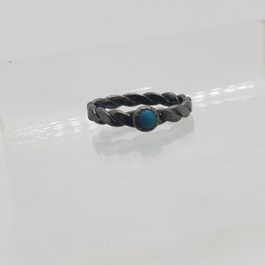 Sterling Silver and Turquoise Size 3.5 Ring Rope